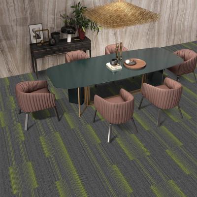 China Exhibition Hall commercial office carpet Simple Stripes Modern Square Patchwork Carpet for sale