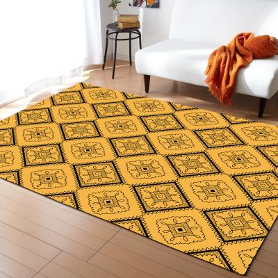 China Colorful Square Mat Black Polyester Fiber Bedroom Floor Carpets Living Room Dining Room Floor Mat for sale