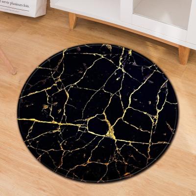 China Living Room Circular Entryway Rugs Marble Pattern Office Desk Chair Mat for sale