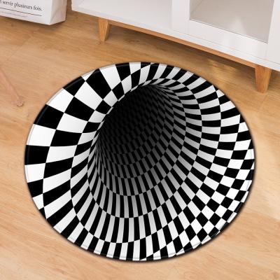 China 3D Geometric Pattern Round Chair Mat Living Room Sofa Floor Carpet for sale