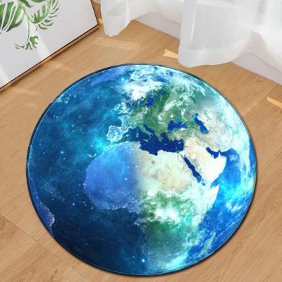 China Planet Round Area Rugs Machine Washable Gaming Chair Rug for sale