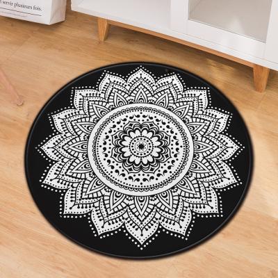 China Living Room Carpet T4 Polyester Fiber Computer Chair Floor Mat 80cm 60cm Circular Area Rugs for sale