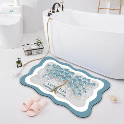 China Toilet Kitchen Bathroom Waterproof Carpet Technology Velvet Cartoon Floor Mat for sale