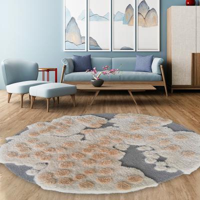 China Pure Handmade Wool Irregular Rugs For Living Room 1000*1000mm for sale