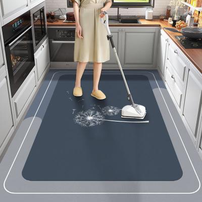 China PU Leather Surface Waterproof Kitchen Runner Washable Non Skid Bathroom Mats for sale