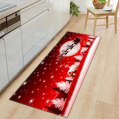China Santa Claus Kitchen Floor Mats Carpet impermeável para Sofa Area Long Strip à venda