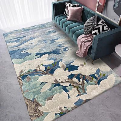 China Handmade Customized Wool Bedroom Floor Carpets Living Room Dining Room Floor Mat for sale