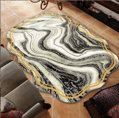 China Glanzend gevormde woonkamer tapijt stoel vloer mat marmer onregelmatig opvouwbaar gebied Te koop