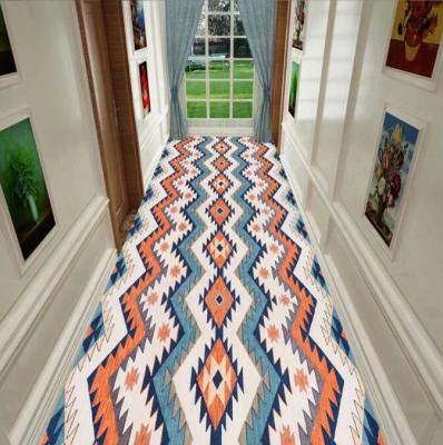 China Geometric Abstract Painting Commercial Floor Mat Entrance Corridor Stairway Hotel Mat for sale