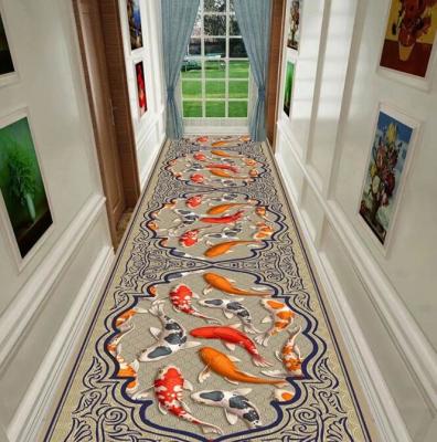 Chine Tissu de sol en fibres de polyester pour le commerce Entrée couloir Escalier Hôtel Grand tapis à vendre