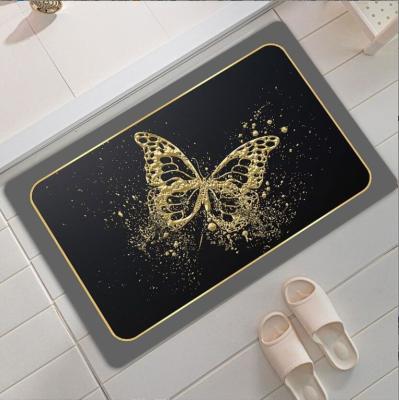 China Rectangle Bathroom Waterproof Carpet Light Luxury Diatom Mud Absorbent Mat à venda