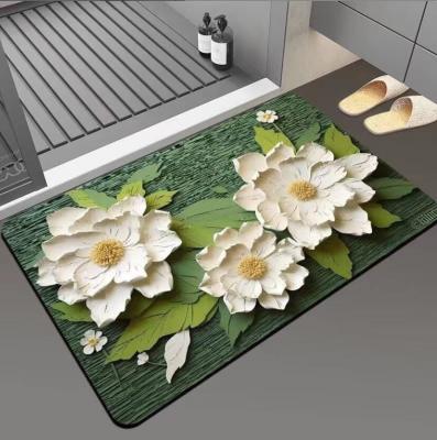 中国 3D Absorbent Diatom Mud Floor Mat Bathroom Waterproof Carpet 80*120cm 販売のため