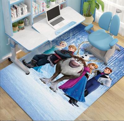 China Frozen Cartoon Crystal Velvet Rectangle Floor Carpets For Bedroom 200*300cm for sale