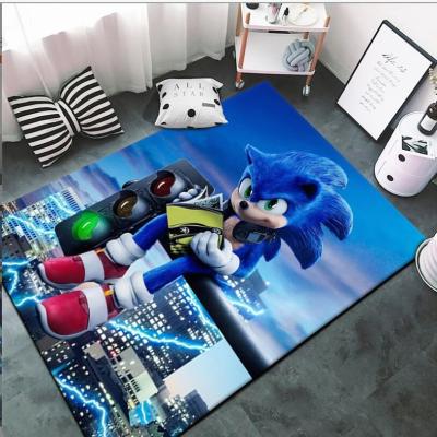 China Hedgehog Sonic Crystal Velvet Floor Carpets For Boy Bedroom en venta