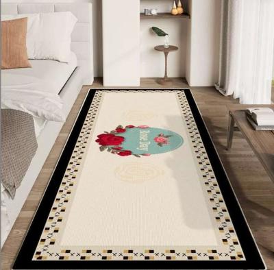 中国 Dream Roses Delicate Crystal Velvet Bedroom Floor Carpets Washable 80*160cm 販売のため
