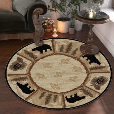 China American Style Round Animal Pattern Carpet Living Room / Hotel Carpet for sale