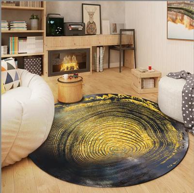 China Vintage Imitation Wood Round Animal Pattern Carpet Living Room / Hotel Carpet for sale