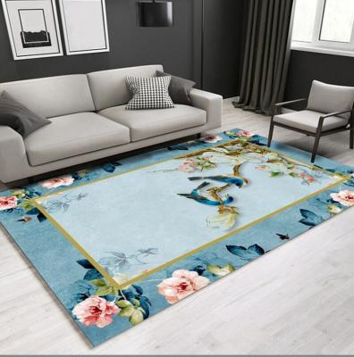 China Rectangle Polyester Fiber Living Room Floor Carpets New Chinese Style Flower  4-8 for sale