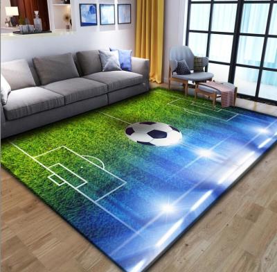 China Rectangular Polyester Fiber Cartoon Football Living Room Floor Carpets 60*90cm for sale