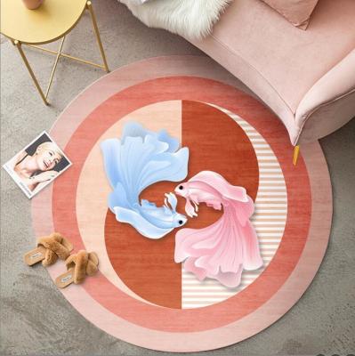 Китай Pink Cartoon Fish And Abstract Animal Pattern Carpet Living Room / Hotel Carpet продается