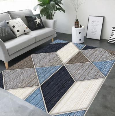 China 3D Printed Flower Geometric  Style Floor Carpets For sofa , Bedroom, Living Room for sale