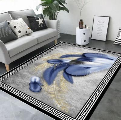 China 3D Printed Feather Abstract Pattern Carpets for Living Room Floor, Sofa and Bedroom for sale