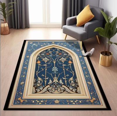 China Special Arabic Printed Worship Mat National Style Prayer Floor Carpet Rug Machinable for sale
