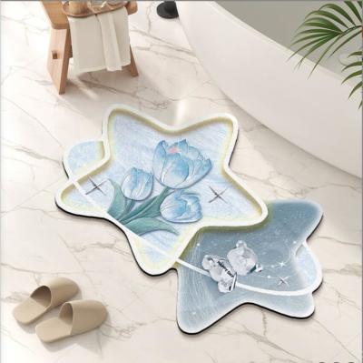 China Bathroom Waterproof Carpet Creative Tulip Series Pattern Carpets à venda