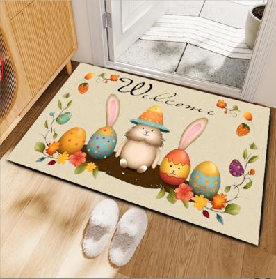 China Lovely Cartoon Rabbit and Flower Carpets For Entry-Exit Door Children Playroom Rug en venta