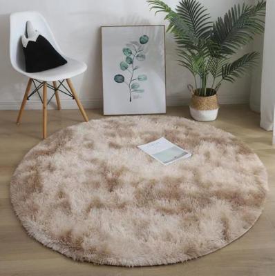 China Round Silk Woollen Mixed Knitting Carpet Bedroom, Living Room Carpets zu verkaufen