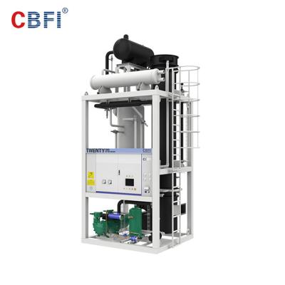 China Máquina del fabricante del tubo del hielo de CBFI Freón 30 Ton Solid Flat Cut Ends completamente automática en venta
