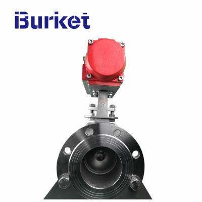 China China Burket Aluminum pneumatic actuator Operated Flanged Ball Valve in stock for dyeing machine for sale