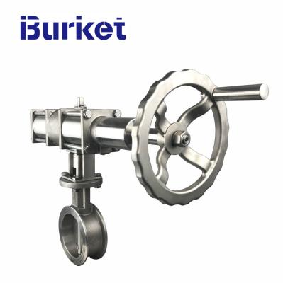 China 6in stainless steel pneumatic actuator manual Flow adjust Metal seal wafer  butterfly valve for dyeing machine for sale