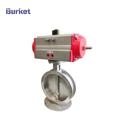 China PN16 3 inch  Pneumatic Aluminum alloy cylinder actuator Control flanged metal Butterfly valve for dyeing for sale