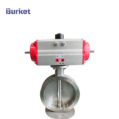 China XYPSB50 PN16 PN16 Stainless steel body Corrosion-resistant fluorine lined pneumatic wafer flange butterfly valve for sale