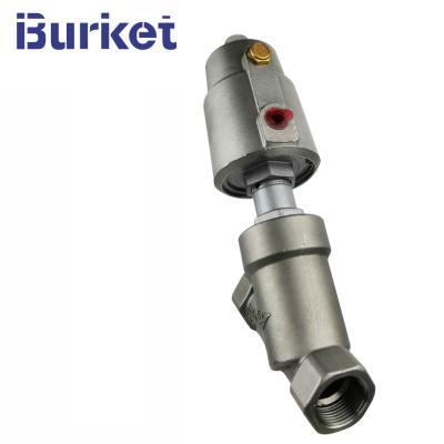 China Stainless Steel seat Threaded connection Angle Valve with SS304/Plastic pneumatic cylinder for sale