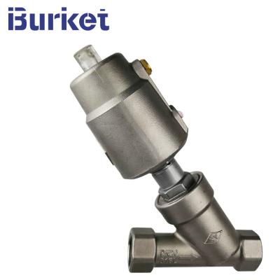 China DN45 PN16/20 1-8'' Stainless Steel Thread Angle Seat Valve with ss304 pneumatic cylinder for sale