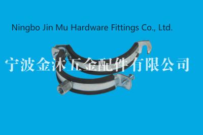 China CE ROHS M8 / M10 Nut Connect Heavy Duty  Pipe Clamps with Rubber 80 mm Diameter for sale