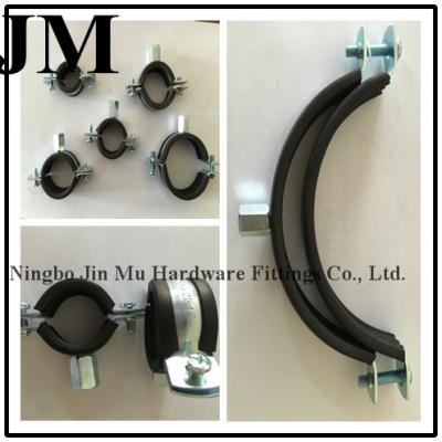 China Durable Round Insulated Pipe Clamps , M8 M10 Nut Rubber Coated Hose Clamps for sale