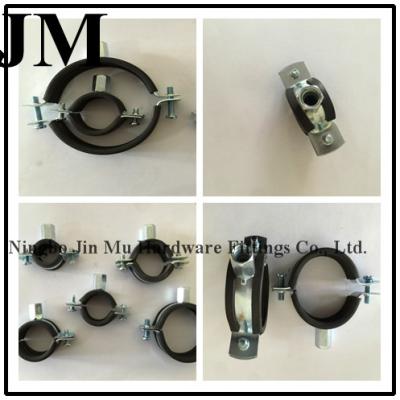 China 20 mm Bandwidth Rubber Pipe Clamp M8/M10 Nut for sale