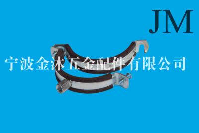 China Electro Galvanized Heavy Duty Pipe Clamps , EDPM Rubber Tube Clamps M6 x 20 Locking Screw for sale
