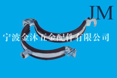 China Compact Rubber Insulated Metal Clamps , Heavy Duty Zinc Galvanized Steel Pipe Clamps for sale