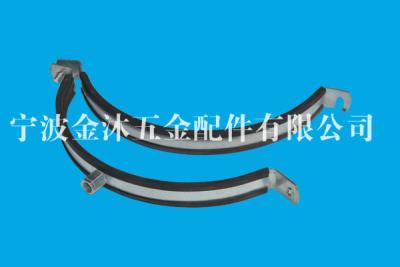 China Size 225 Mm Heavy Duty Pipe Clamps With Rubber Stainless Steel / Galvanized Iron Material for sale