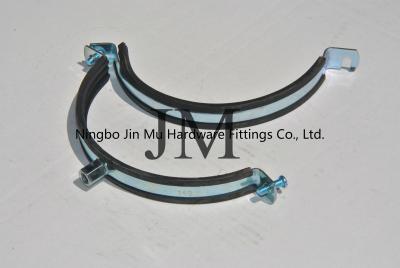 China Galvanized Steel EPDM Rubber Lined Heavy Duty Pipe Clamps For Pipe Fixation for sale