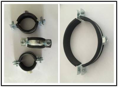 China Rubber Pipe Support Clamps  Size 2 1 / 2 Inch Connect M8 Nut for sale