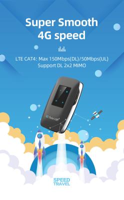 China 4 router do wifi 4G LTE MiFi do indiction do diodo emissor de luz com a bateria 3000mAh à venda