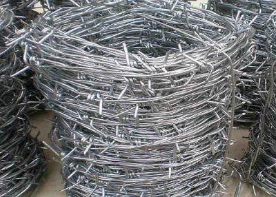 China 2.2mm Solid Galvanized Barbed Wire 3.0cm For Military Sentry Defence for sale
