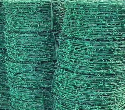 China 2.0mm 10cm Security Farm Barbed Wire Fence PVC Coated Convenient Installation for sale