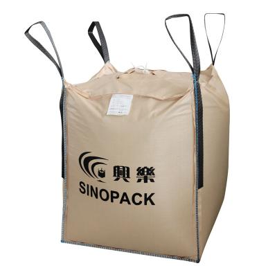 Chine Beige quatre panneaux Big Bag Container PP FIBC avec des boucles de couture de côté à vendre