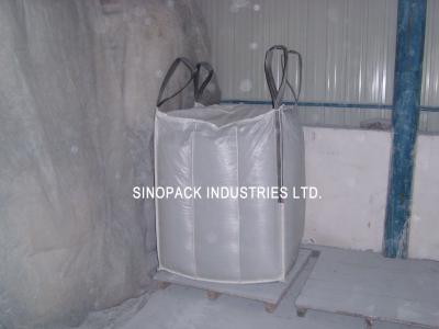 China Sift-proofing 4-Panel baffle bag , Industrial 1 Tonne Bulk Bags with filler cords for sale